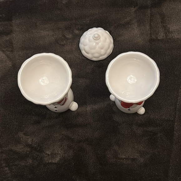 2 Snowmen Ceramic Tealight Candle Holders - Picture 4 of 4